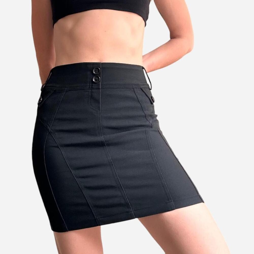 VK RORM 44 black bodycon skirt with pockets y2k style - fits like S